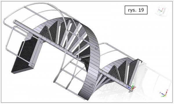 Szyk wzdłuż krzywej przestrzennej w złożeniu SOLID EDGE ST7 - schody spiralne