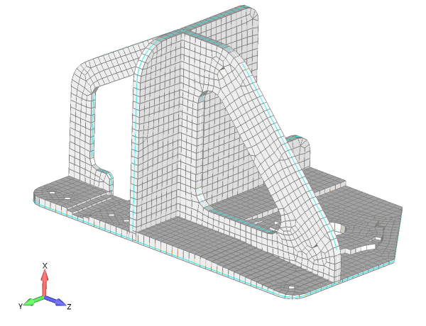 Wizualizacja grubości siatki po dopasowaniu jej do modelu 3D