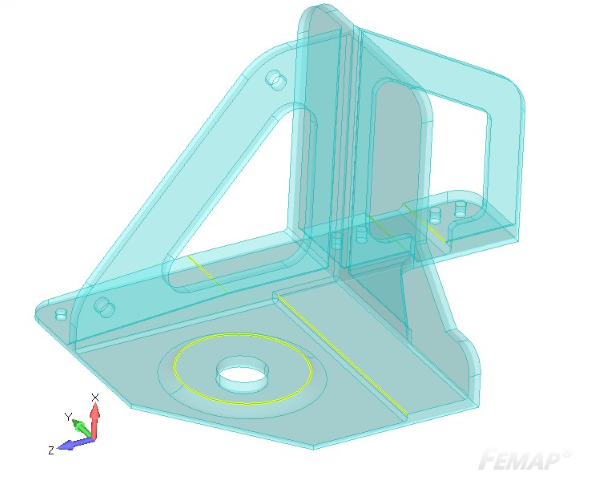 Model 3D z zaznaczonymi krawędziami do zrzutowania