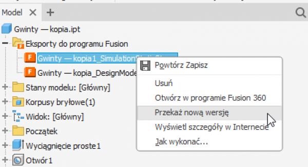 Aktualizacja danych z Inventor 202
